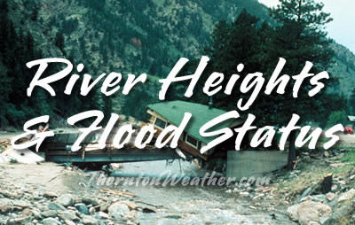 Northeastern Colorado river heights and flood status.