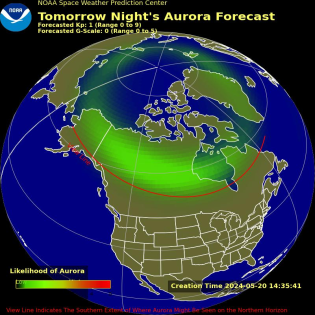 Auroral Viewline Forecast - Tomorrow