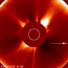 Latest LASCO C2 image of the Sun