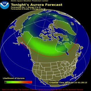 Auroral Viewline Forecast - Tonight